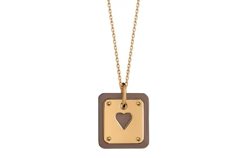 HERMES As De Coeur Calfskin Necklaces Women's