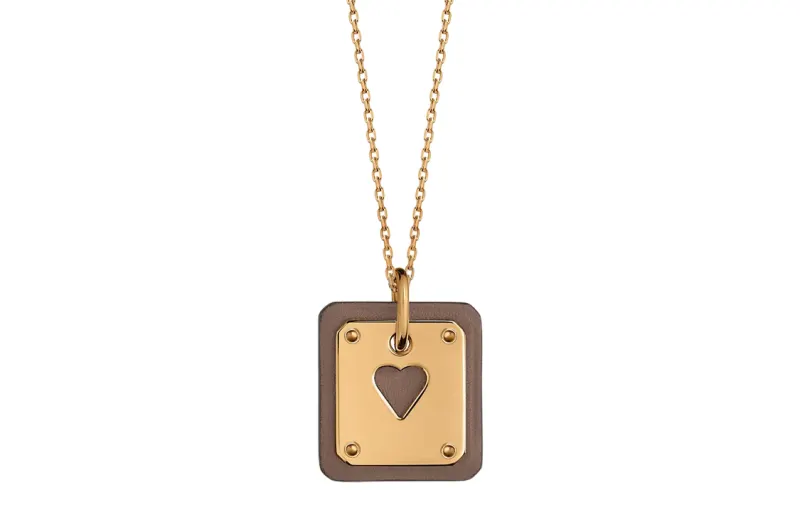 HERMES As De Coeur Calfskin Necklaces Women's