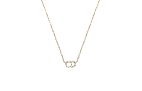 Dior 2010s Cd logo rhinestone necklace