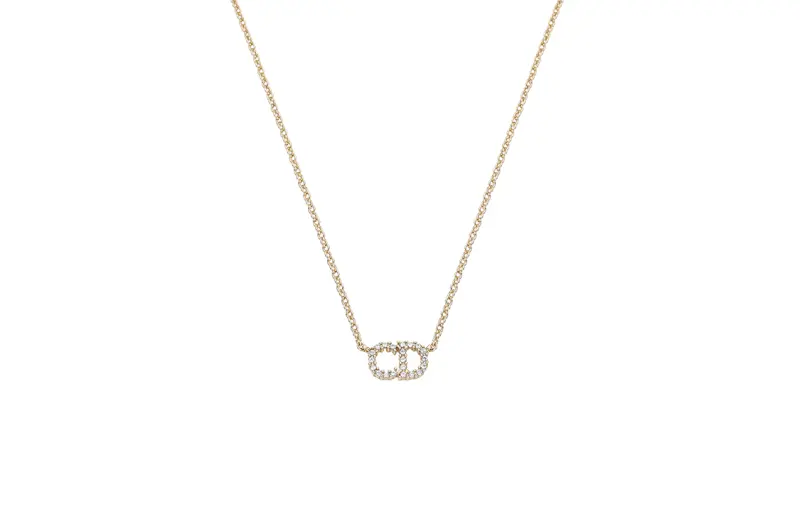 Dior 2010s Cd logo rhinestone necklace