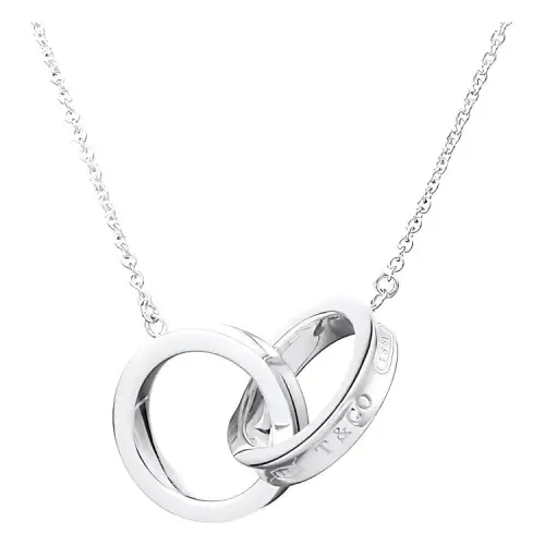 TIFFANY & CO. Double Ring 925 Sterling Silver Necklaces Women's Silver
