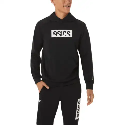 ASICS Sweatshirts Men's Black Hooded Moderate