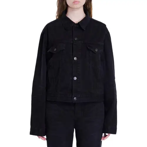 Balenciaga Collared Button Up Denim Jacket