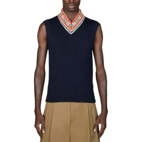 Bottega Veneta Jacquard Trim Knit Vest