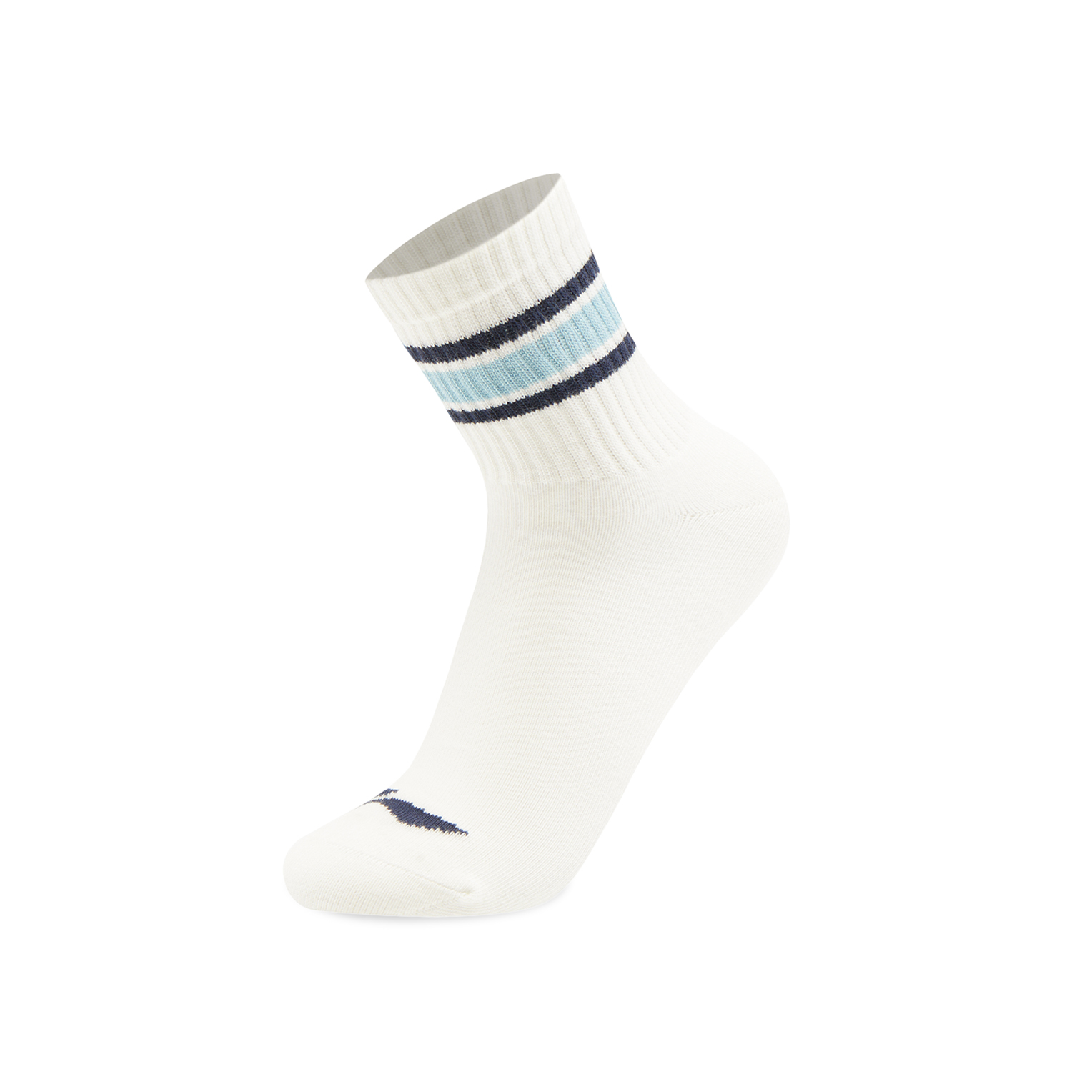 Li Ning Sports Life Collection Crew Socks Unisex 3 Pack White Black/White Blue/White Brown Stripes