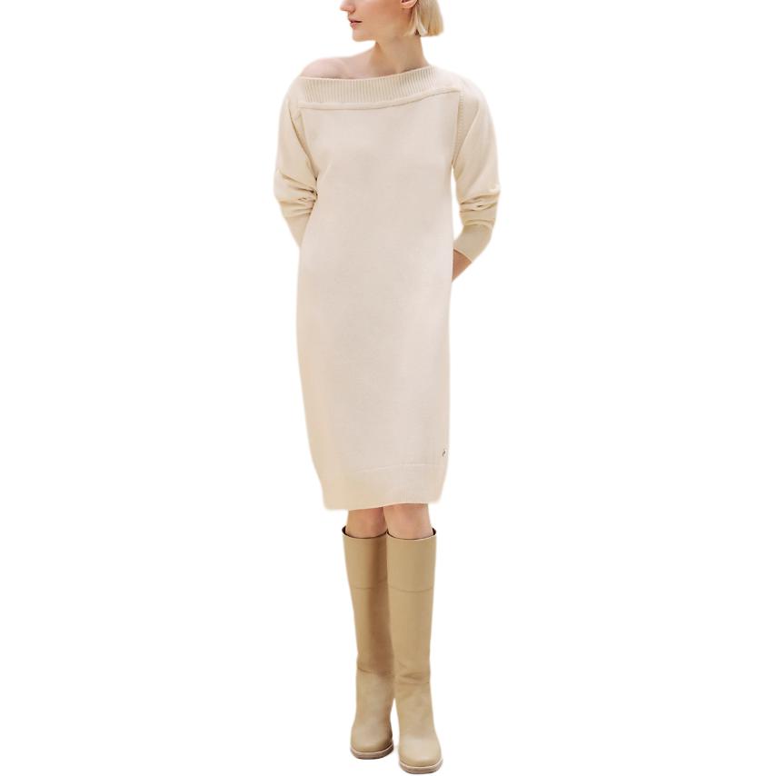 HERMES FW24 Long Sleeved Dress Women's White