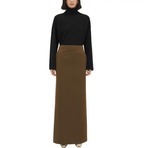 Bottega Veneta FW24 Casual Long Skirt Women's Dark Heather Gray