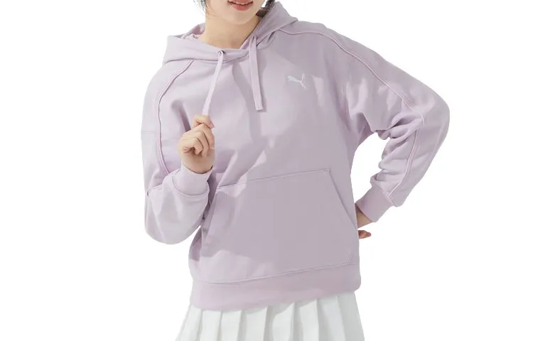 PUMA Sweatshirts Women's Purple Hooded Moderate Straight Fit