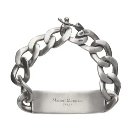 Maison Margiela Logo Engraved Curb Chain Bracelet