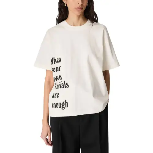 Bottega Veneta SS25 Drop Shoulder Sleeve T Shirt Women's White