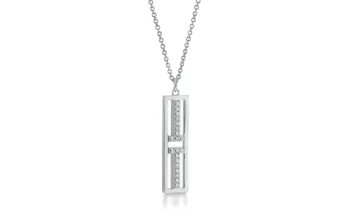 Tiffany & Co. Tiffany T series T-shaped diamond vertical necklace 18K white gold necklace unisex