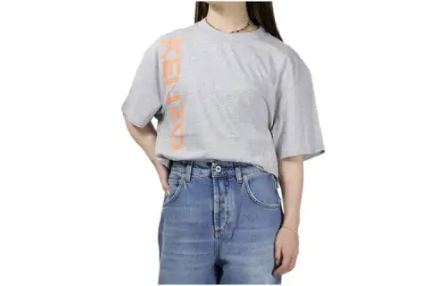 KENZO T Shirts Women's Gray Crew Neck Moderate Straight Fit