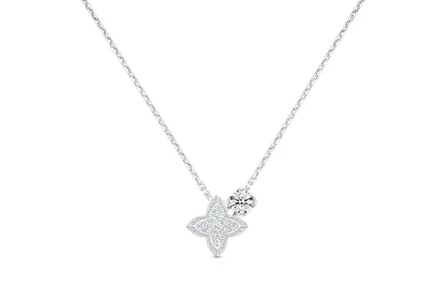 Lv Lv Diamonds Double Pendant Round Brilliant Cut