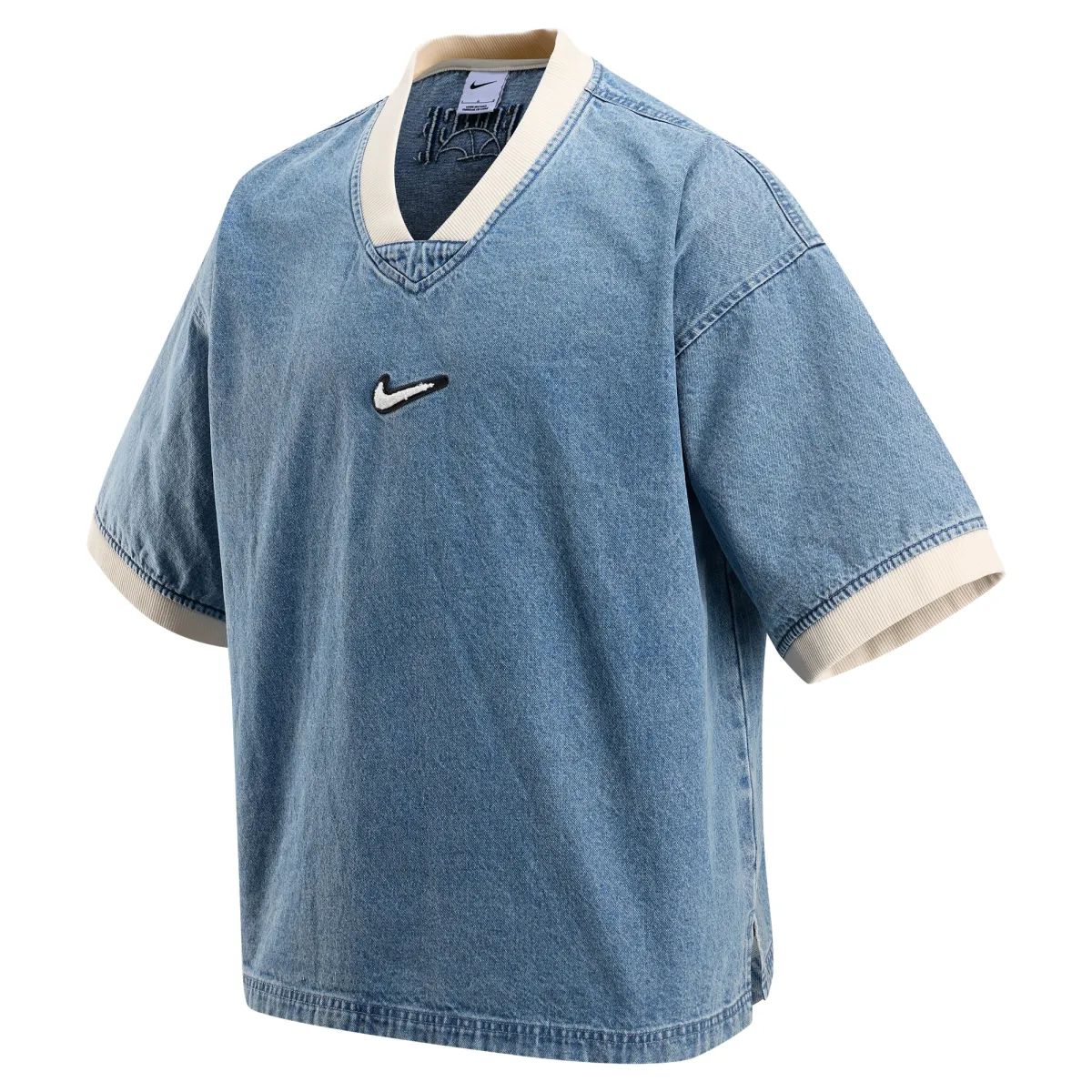 Nike T-Shirts Men's Blue Gray/Light Ivory White Crew Neck Moderate