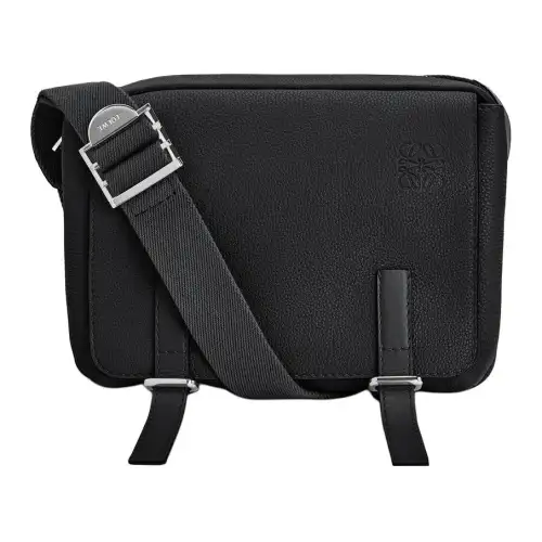 LOEWE Military Messenger Bag In Soft Grained Calfskin Xs Black