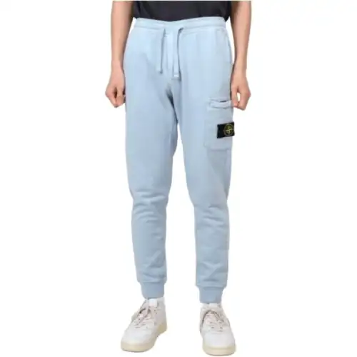 STONE ISLAND Knitted Sweatpants Men's Sky Blue