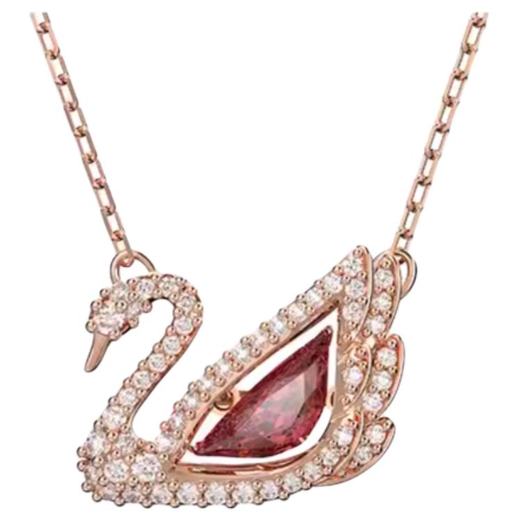 Женская цепочка Swarovski DANCING SWAN (розовое золото)