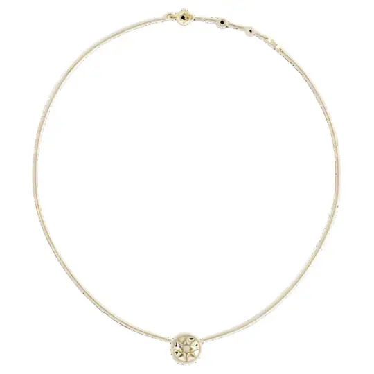 DIOR 18K Gold Diamond Mother Of Pearl Necklaces Women's White