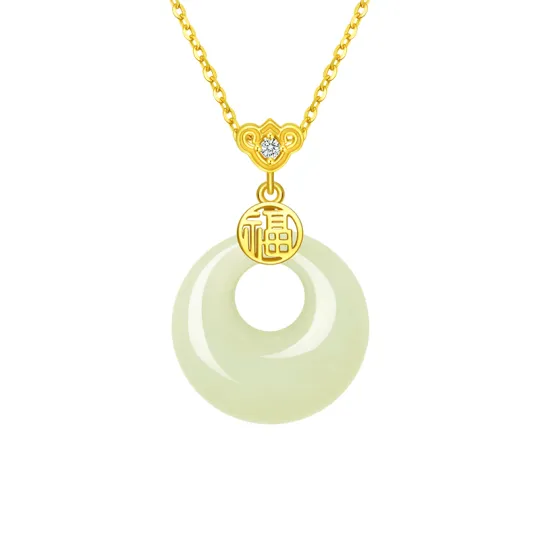 CHOW TAI SENG Necklaces Pale Greenish White Jade Women's