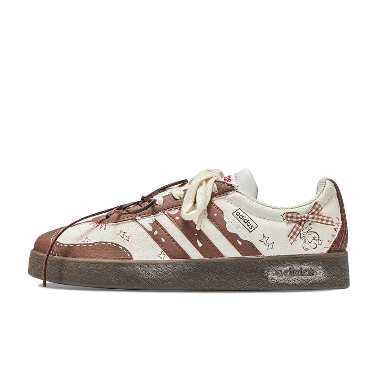 Adidas VL COURT 2.0 Lifestyle Lively Island, Cocoa Abrasion Resistant Low top Skateboard Shoes Unisex Beige Brown