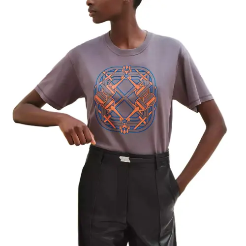 HERMES Regular T Shirt Women's Stone Gray