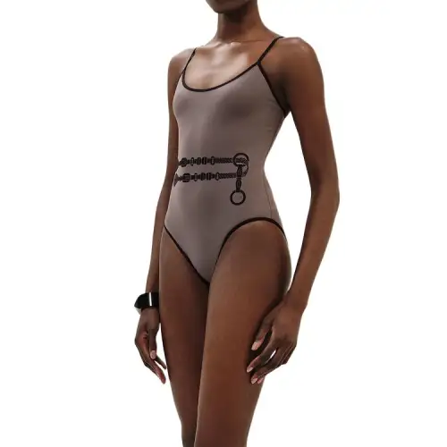 HERMES One piece Swimsuit Women's Gray
