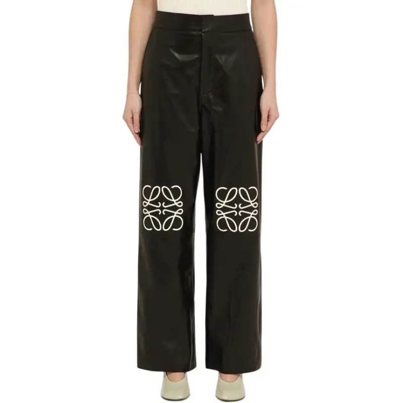 LOEWE Leather Pants Women's Black