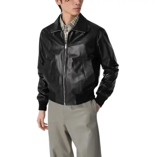 Bottega Veneta Zip Up Leather Blouson