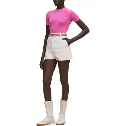 HERMES Sweaters Women's Pink Crew Neck Moderate Other