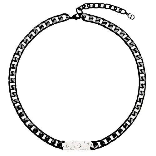 DIOR Brass Necklaces Men's Black