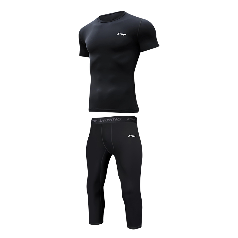 Li Ning Fitness Sets Men’s Crew Neck Thin