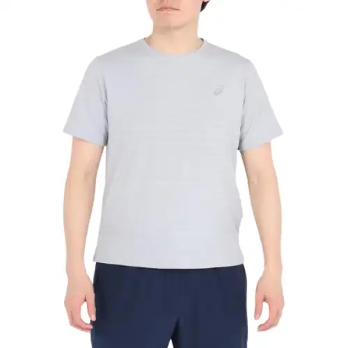 ASICS T Shirts Men's Gray Crew Neck Thin