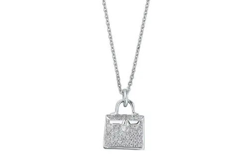 HERMES Birkin 18K White Gold Necklaces Women's