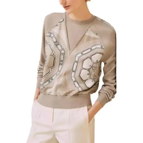 HERMES FW24 Knitwear Women's Beige Glaze