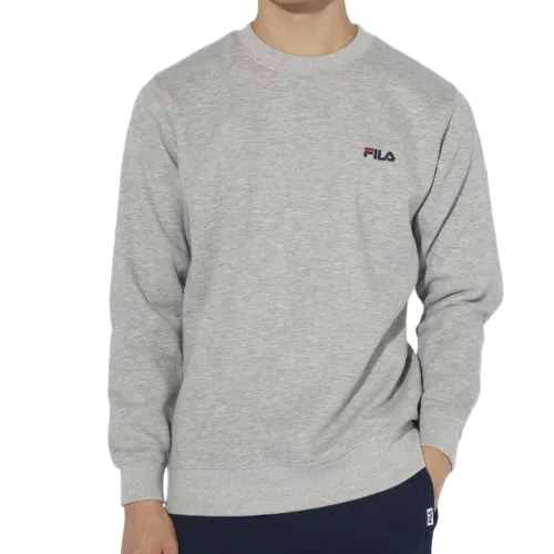 FILA Sweatshirts Men's Gray Crew Neck Moderate Regular