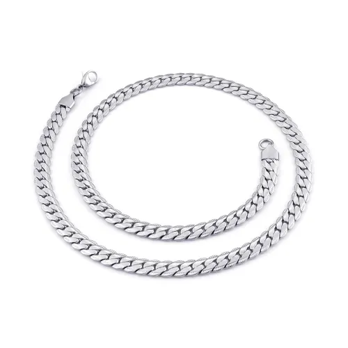 VEODO Titanium Steel Necklaces Unisex Silver