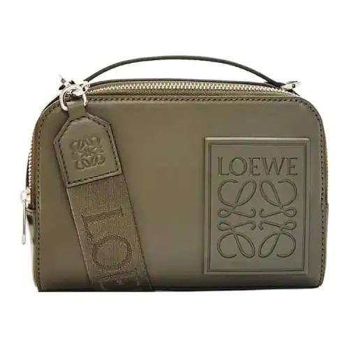 LOEWE Satin Cow Leather Camera Bag, Shoulder Bag, Crossbody Bag Mini Men's Khaki Green