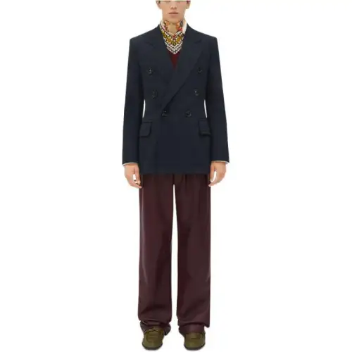 Bottega Veneta Wool Twill Jacket Jackets & Coats Men's Blue