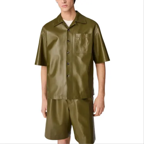 Bottega Veneta SS25 Leather Jacket Men's Green