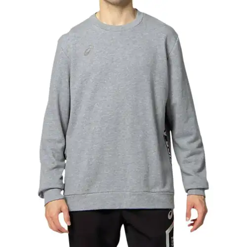 ASICS Sweatshirts Unisex Gray Crew Neck Moderate