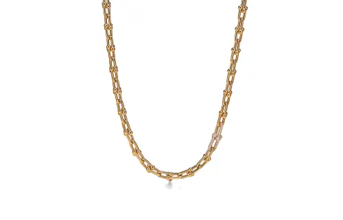 TIFFANY & CO. HardWear 18K Gold Diamond Necklaces Unisex Gold