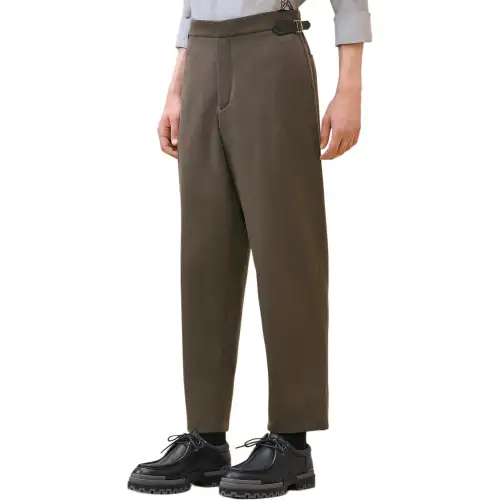 HERMES FW24 Casual Pants Men's Basalt Color