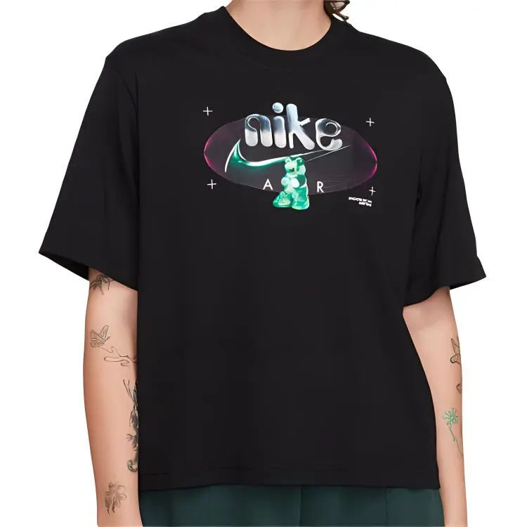 Nike T-Shirts Women's Black Crew Neck Moderate Other