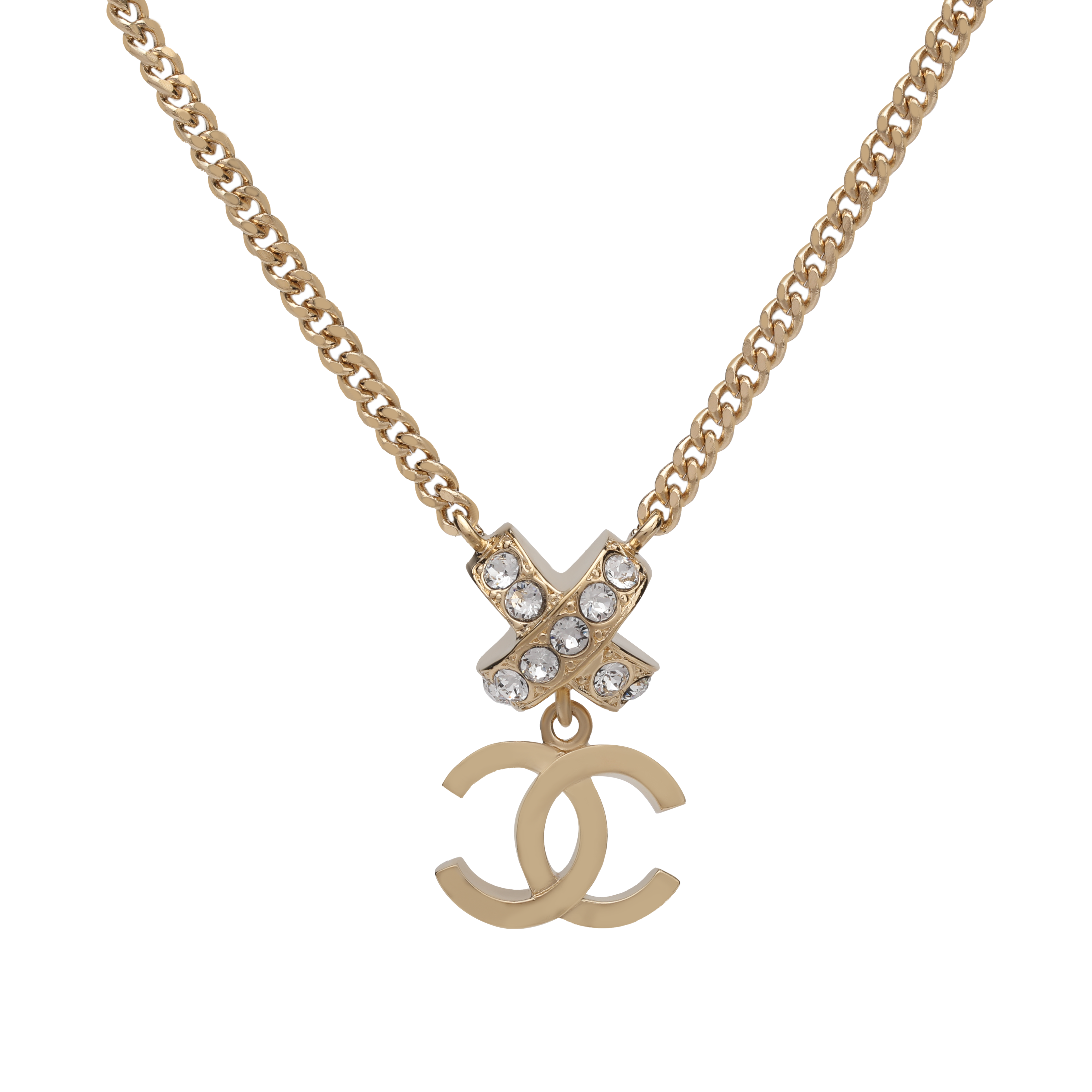 Женская подвеска Chanel C C (золотая)