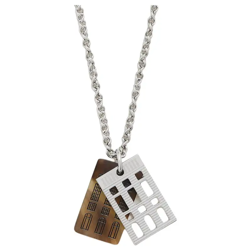 HERMES Metal Necklaces Men's Silver
