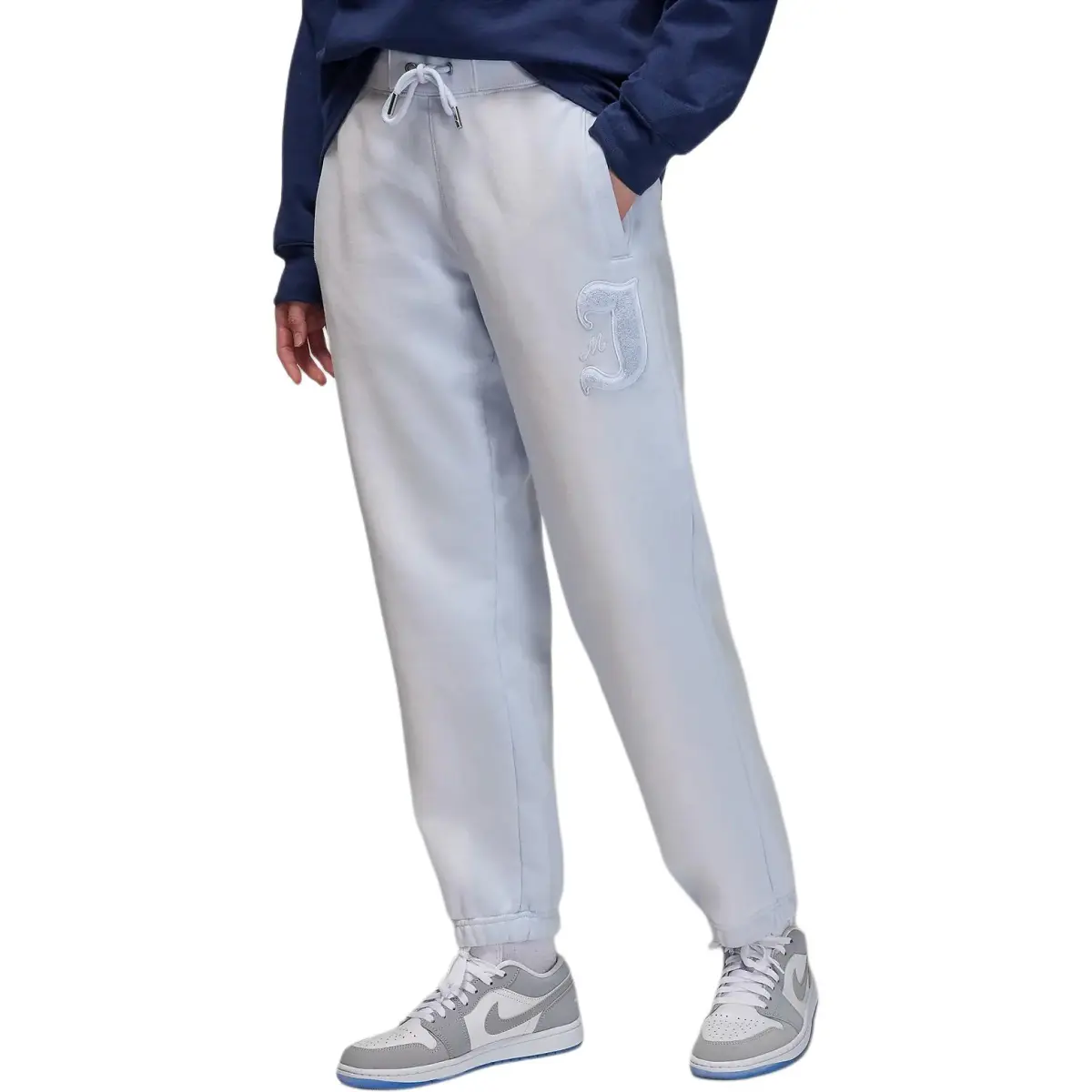 Jordan Flight Fleece Lined Knitted Fabric Loose Fit Comfortable Casual Pants Women's Soccer Gray