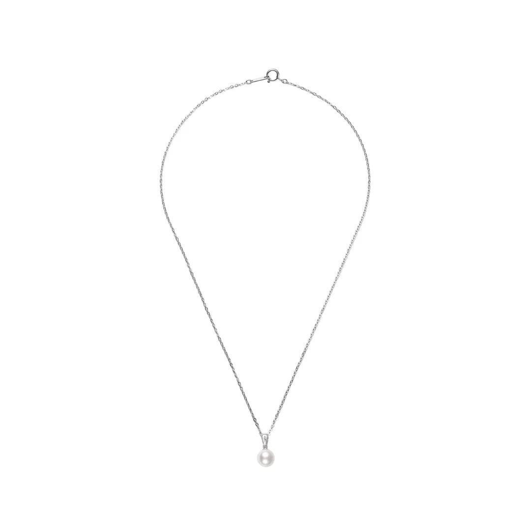 MIKIMOTO Pearl Necklaces Unisex Silver