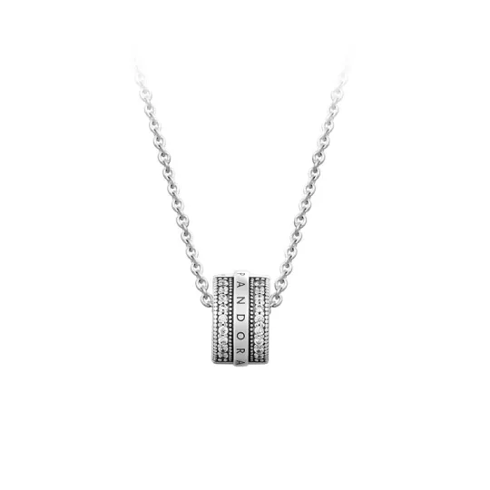 Pandora 925 Sterling Silver Synthetic Cubic Zirconia Necklaces Unisex