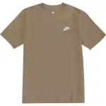 Nike T Shirts Men's Brown Crew Neck Moderate Straight Fit