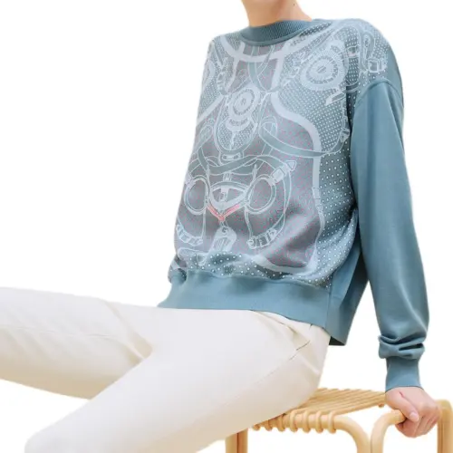 HERMES FW24 Knitwear Women's Arctic Blue